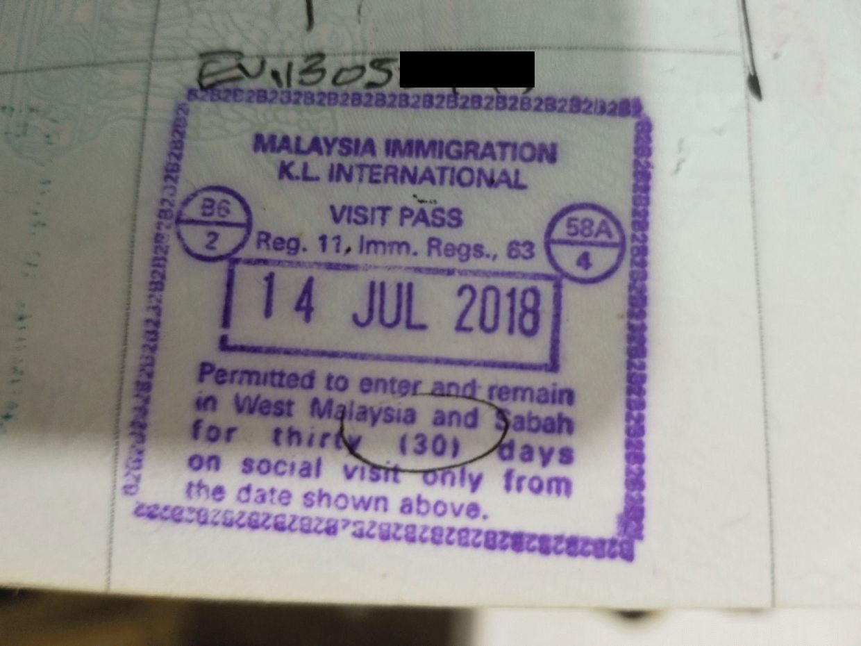 malaysia immigration regulations 1963 visit pass