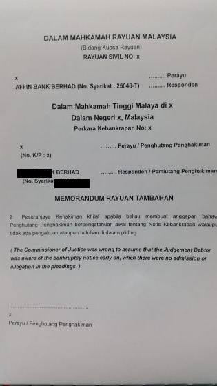 Self Represent At Mahkamah Rayuan Putrajaya To Fight Affin Bank Page 5 Lawyerment Answers
