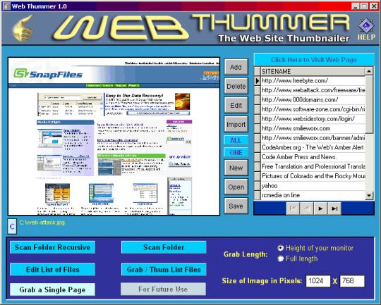 Web Thummer Screenshot