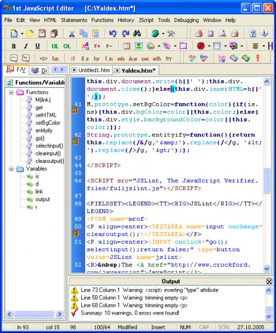 1st JavaScript Editor Lite Screenshot