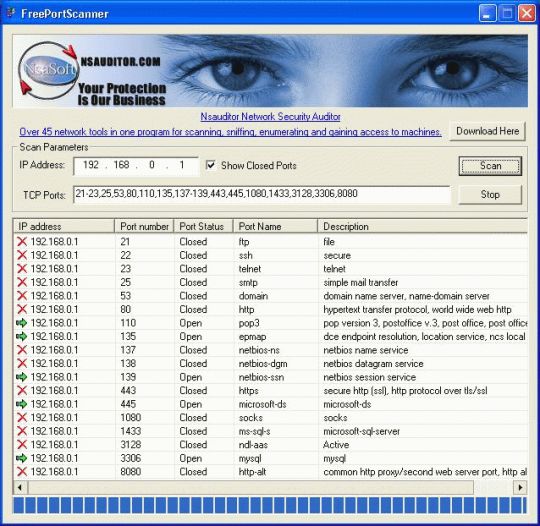 FreePortScanner Screenshot