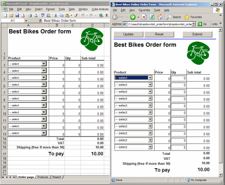 SpreadsheetConverter to HTML/JavaScript Screenshot