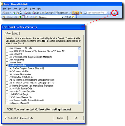 Attachment Security for Outlook Screenshot