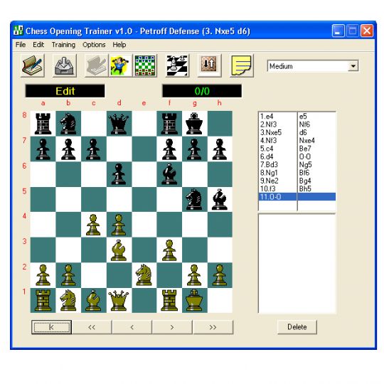 Chess opening trainer key