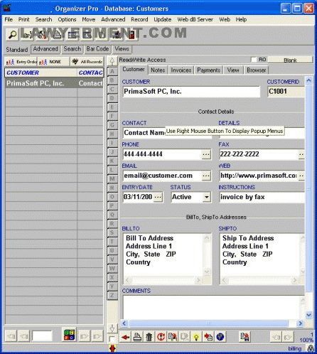 Billing Organizer Pro Screenshot