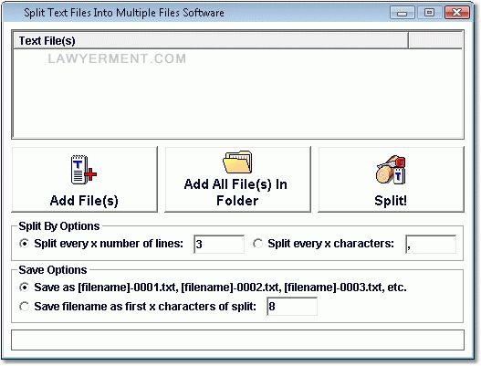 Split Text Files Into Multiple Files Software Screenshot