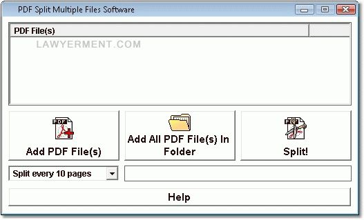 PDF Split Multiple Files Software Screenshot