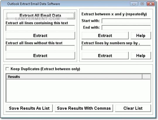 Outlook Extract Email Data Software Screenshot