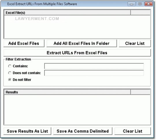 Excel Extract URLs From Multiple Files Software Screenshot