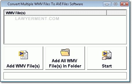 Convert Multiple WMV Files To AVI Files Software Screenshot