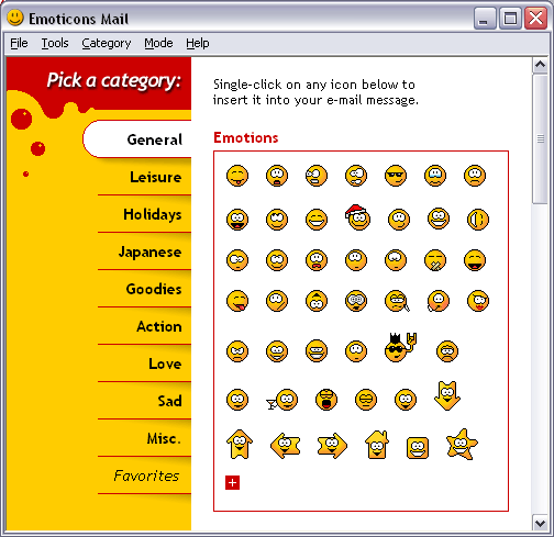Emoticons Mail Screenshot