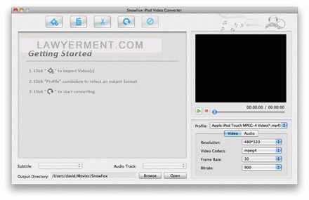 SnowFox iPod Video Converter for Mac Screenshot