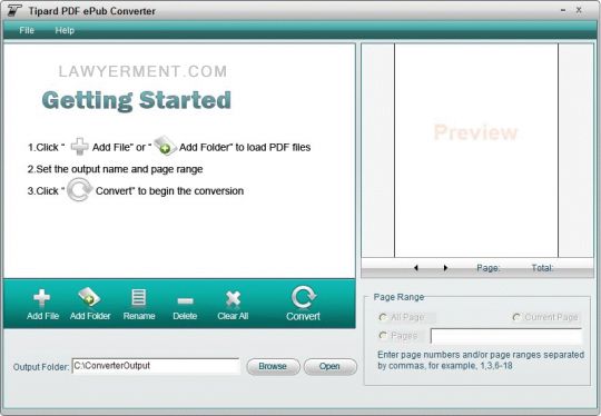 Tipard PDF ePub Converter Screenshot