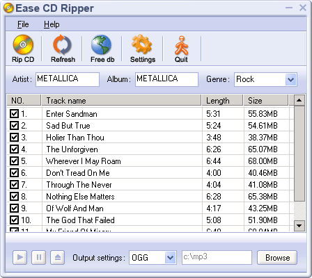 Ease CD Ripper Screenshot