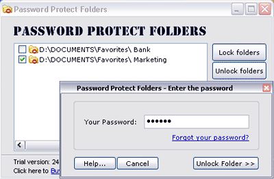 Password Protect Folders Screenshot