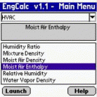 EngCalcLite(HVAC) - Palm Calculator Screenshot