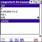 LingvoSoft Dictionary English <-> Czech for Palm OS Screenshot