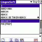 LingvoSoft Dictionary English <-> Dutch for Palm OS Screenshot