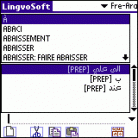 LingvoSoft Dictionary French <-> Arabic for Palm OS Screenshot