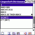 LingvoSoft Talking Dictionary English <-> Swedish for Palm OS Screenshot