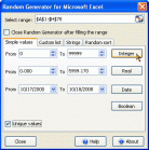 Random Generator for Microsoft Excel Screenshot