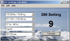DIN Settings Calculator Screenshot