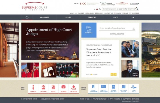 Supreme Court of Singapore Screenshot