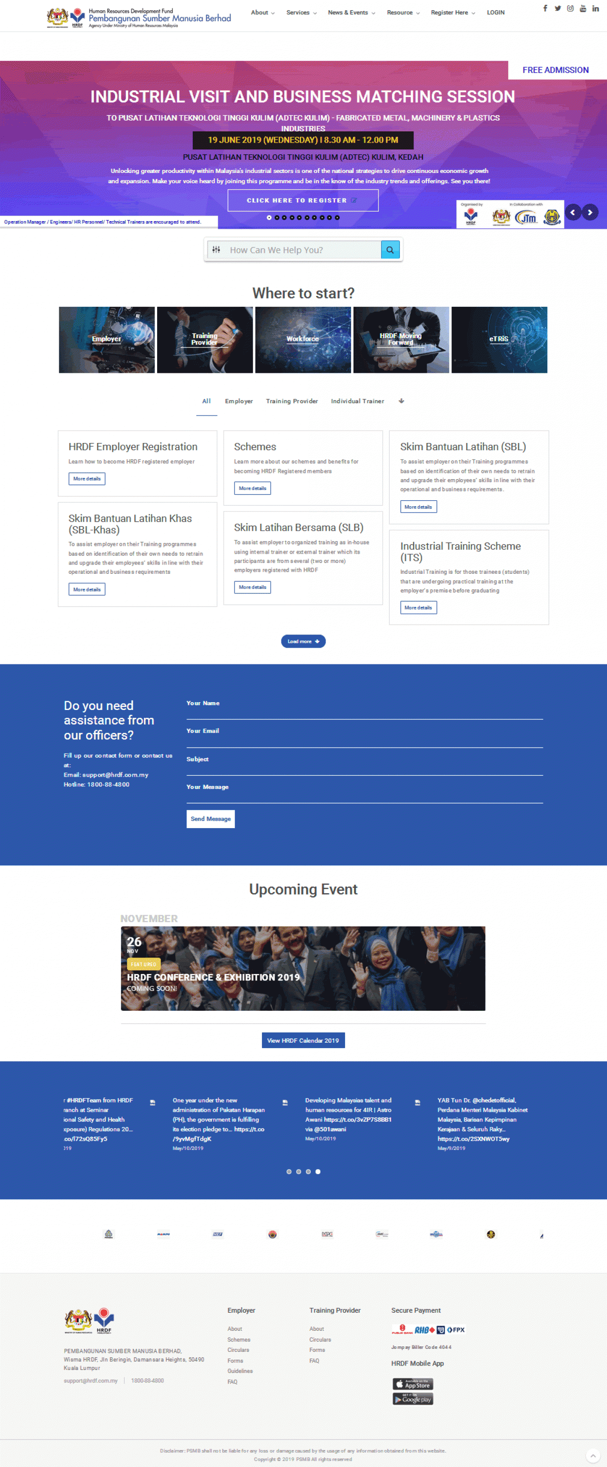 Human Resources Development Fund (HRDF) Official Website Screenshot