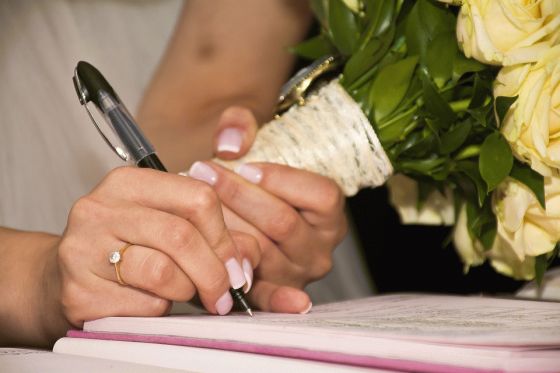 Signing Marriage Papers